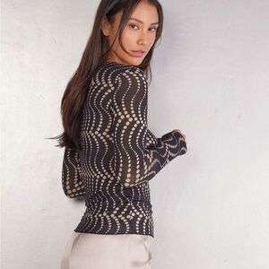 Intimissimi Long-Sleeved Top Made from Ultralight Modal and Printed Cashmere